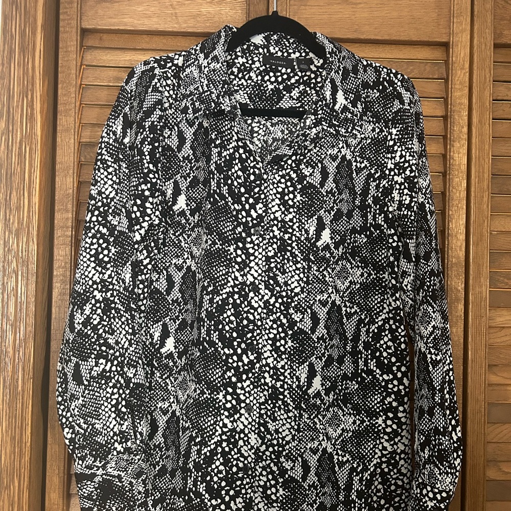 Halogen Monochrome Abstract Blouse